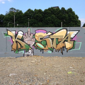 Graffiti in Basel Landestelle - Max Kosta 2014