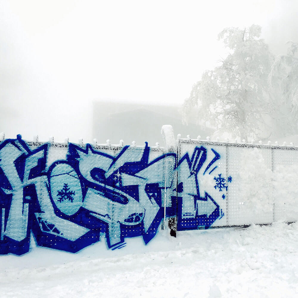 awesome Graffiti on snow by artist Max Kosta 2015